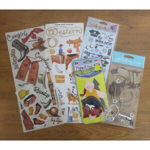 BOY Cowboy Police Pretend Skate Theme 3D 50+ pcs Jolees Boutique Disney Paperkin